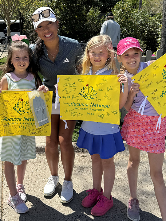 Lauryn with young fans at Augusta National 2024